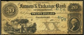 Obsolete Currency 1853 Charleston,  Sc - Farmers & Exchange Bank Of Charleston $20