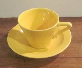 Vintage Homer Laughlin Harlequin Yellow Tea Cup And Saucer