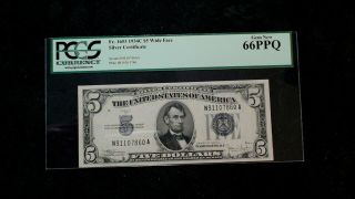 1934c Five Dollar Pcgs Gem 66 Ppq Silver Certificate Note $5 Bill Buy It Now