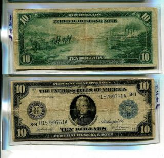 1914 $20 Federal Reserve St.  Louis Large Size Currency Note Vg 454p