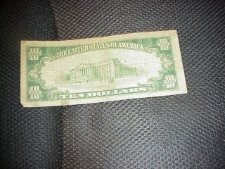 $10.  00 U.  S NAT CURR FIRST NATIONAL BANK OF WILMERDING PENNSYLVANIA 1929 SERIES 2