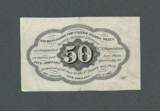 1862 United States 50c Fifty Cents Fractional Postage Currency Note CRISP S196 2