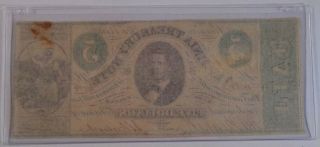 1862 Civil War $5 Virginia Treasury Note Richmond Five Dollars 2