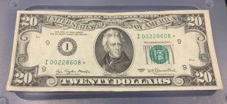 1977 $20 Dollar Bill Star Note Federal Reserve Of Minneapolis 00228608
