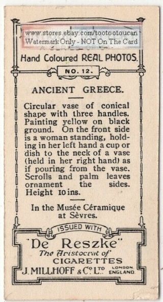Ancient Greek Circular Vase Pottery Ceramic 1920s Ad Trade Card 2
