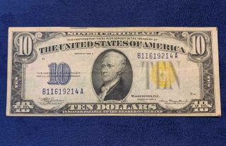 1934 A $10 North Africa Gold Seal Silver Certificate - Usa