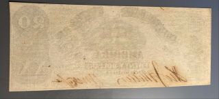 1861 CONFEDERATE STATES $20 CIVIL WAR BANK NOTE AU 2
