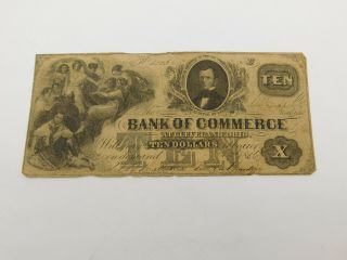 1856 $10 Bank Of Commerce,  Cleveland Ohio Note (125)