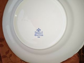 2 Vintage Sheffield Bone White China Dinner Plate Swirl Rim 10 1/4 