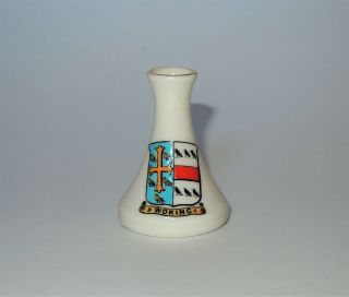 W.  H.  Goss Crested Heraldic China Mini Miniature Cone Vase Woking England