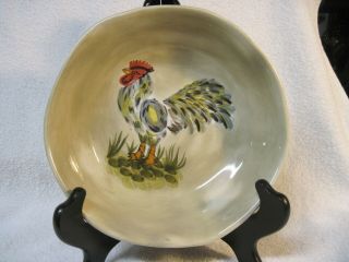 Tabletops Unlimited Calderone Hand Painted Rooster Bowl 8 "