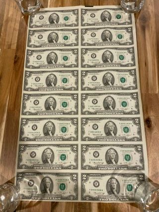 1976 2 Dollar Bill Sheet