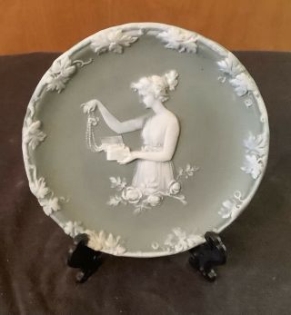 4 1/2” Sage Green Wedgwood Jasperware Decorative Plate
