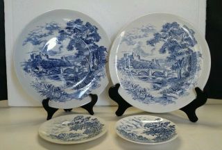 Vintage Wedgewood Countryside Plates 2 Dinner,  1 Bread,  & 1 Saucer
