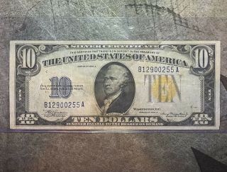 1934a Us $10 Silver Certificate Note - North Africa