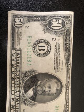 1934 Fifty Dollar Federal Reserve Note 2