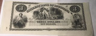 1800’s $3 Citizens Bank Of Louisiana Orleans