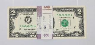 25 UNCIRCULATED 1995 $2 TWO DOLLAR CONSECUTIVE SERIAL NUMBERS BILLS PACK OF $50 2
