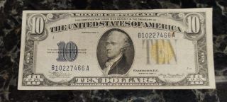 1934a Circulated Ten Dollar $10 North Africa Emergency Issue Silver Certificate