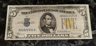 1934a Circulated Five Dollar $5 North Africa Silver Certificate