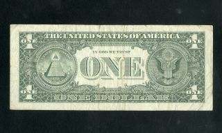 US Paper Money 1993 $1 Federal Reserve Note Error 2