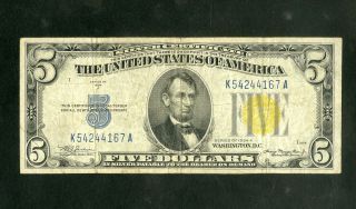 Us Paper Money 1934 - A $5 N.  Africa Silver Certificate