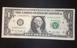 2013 $1 Dollar Bill Star Note Low Fancy Serial Number Circulated