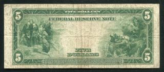 1914 $5 FIVE DOLLARS FRN FEDERAL RESERVE NOTE PHILADELPHIA,  PA VERY FINE 2
