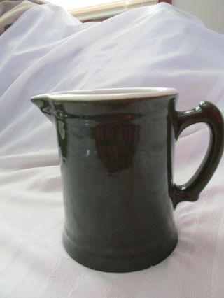 Vintage Green Hall Pottery Pitcher 6 1/2 " Tall