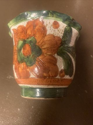 Vintage Made In Italy Hand Painted Planter F