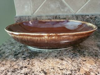 Vintage Kathy Kale Pottery Brown Drip Glaze 11 1/2 " Serving Bowl Made In Usa