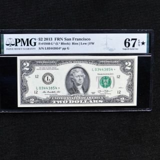 $2 2013 FRN San Francisco,  Fr 1940 - L PMG 67 EPQ,  PMG Star Designation 2