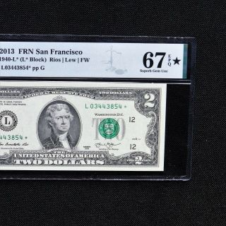 $2 2013 FRN San Francisco,  Fr 1940 - L PMG 67 EPQ,  PMG Star Designation 3