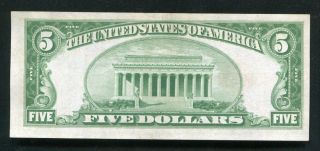 FR.  1525 1928 $5 RED SEAL LEGAL TENDER UNITED STATES NOTE UNCIRCULATED 2