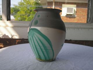 Studio Art Pottery Vase Lava Drip Glaze Signed LEVIS Drip Glaze Brown Blue 2