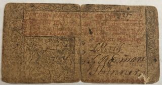 Colonial Currency.  Jersey 15 Shillings Note.  Apr 8 1762.  Fr Nj - 148.  Ur7
