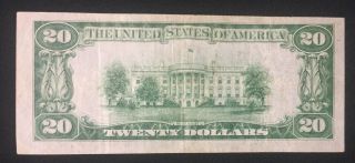 1929 $20 Fed.  Reserve Bank Note Chicago VF,  BROWN SEAL FR 1870 - G s/n G01463832A 2
