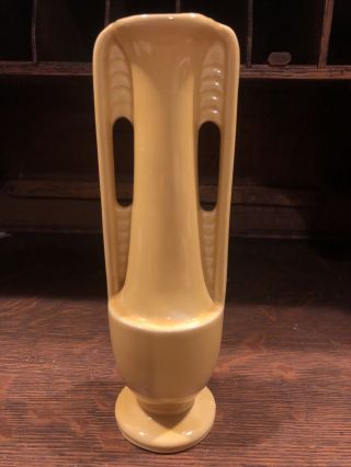 Shawnee Art Deco Pottery Bud Vase Yellow 8” Marked Usa 1178