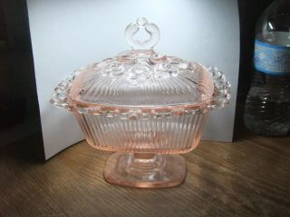Vintage Pink Depression Foot Compote Candy Dish Only $4.  95