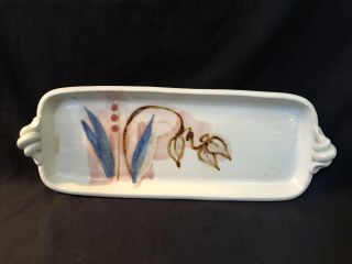 Sunset Canyon Pottery Texas Serving/bread Tray Floral Design Signed
