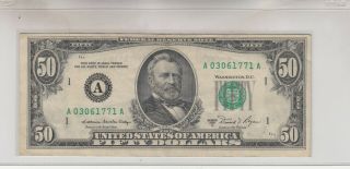 1981 A (a) $50 Fifty Dollar Bill Federal Reserve Note Boston Vintage Currency