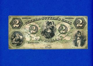 1857 $2 Timber Cutters Bank Savannah Ga Slave With Child Schoolgirl Salute