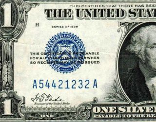 $1 1928 ( (funny Back))  Silver Certificate Daily Currency