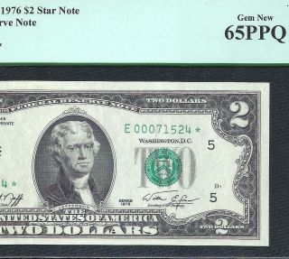1976 $2 Star (richmond) Pcgs Gem 65ppq Old Us Paper Money