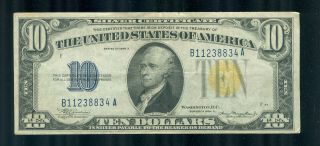 1934 A North Africa Wwii Emergency Issue $10 Silver Certificate Note - P475
