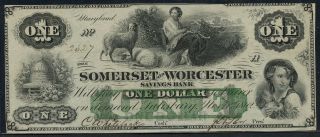 $1 Nov 1,  1862 The Somerset & Worcester Savings Bank Bt8803