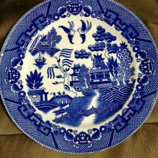 Vintage Blue Willow 9 " Plate,  Made In Japan