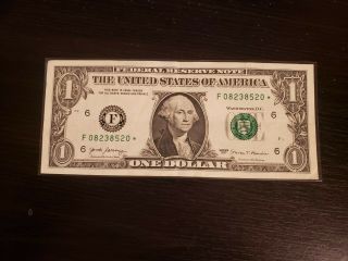 2017 $1 Dollar Bill Solid Star Error Note Currency Paper Money