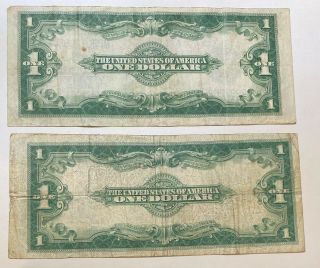 SET of 2 1923 Large $1 Silver Certificate Horse Blanket Currency Note FR 237 2