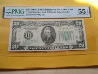 1934 - C $20 Federal Reserve Note Pmg 55epq